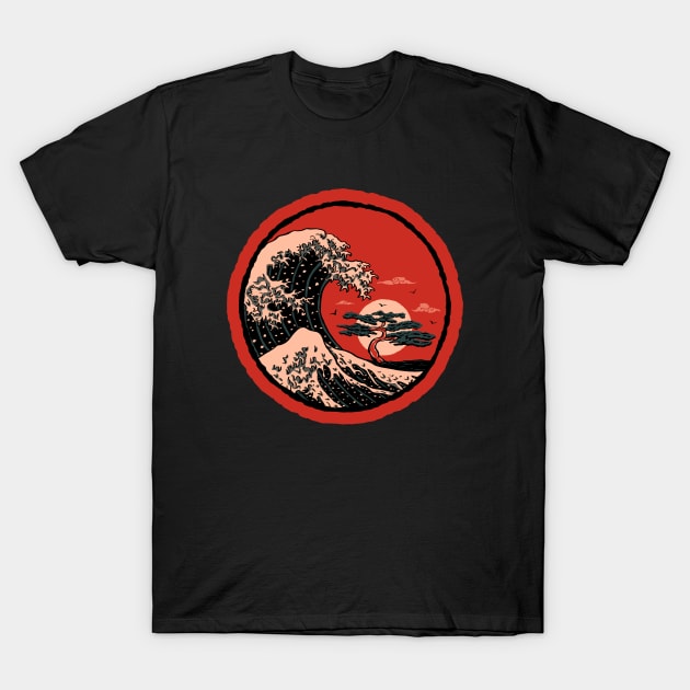 Sunset Wave Bonsai T-Shirt by thewizardlouis